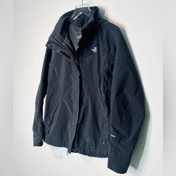 The North Face HyVent Waterproof Zipper Black Nylon Women’s Jacket Coat Size M - Picture 4 of 15